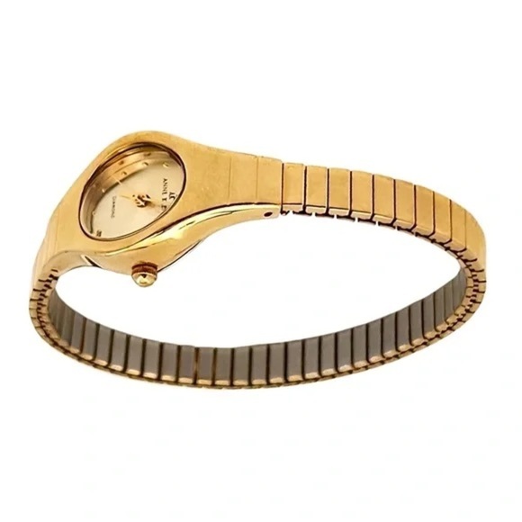 ANNE KLEIN • Vintage Gold Stretch Diamond Watch New Battery Ready To Wear - Picture 2 of 7